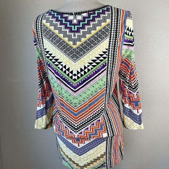 Passports Colorful Tunic Top Size L EUC - Picture 6 of 8